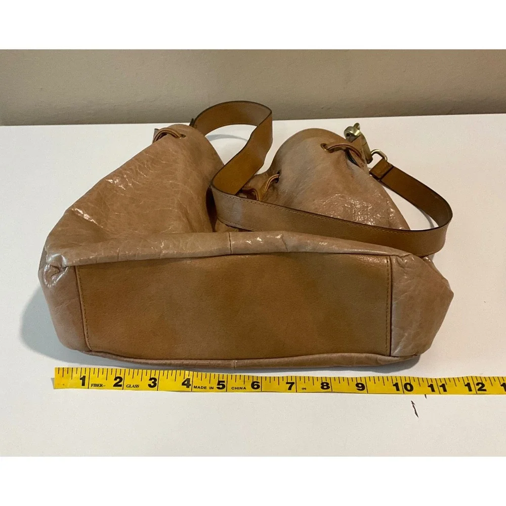 Hillard & Hanson Vtg Leather Boho Bucket Shoulder Bag Purse Hippie Rivets Y2K